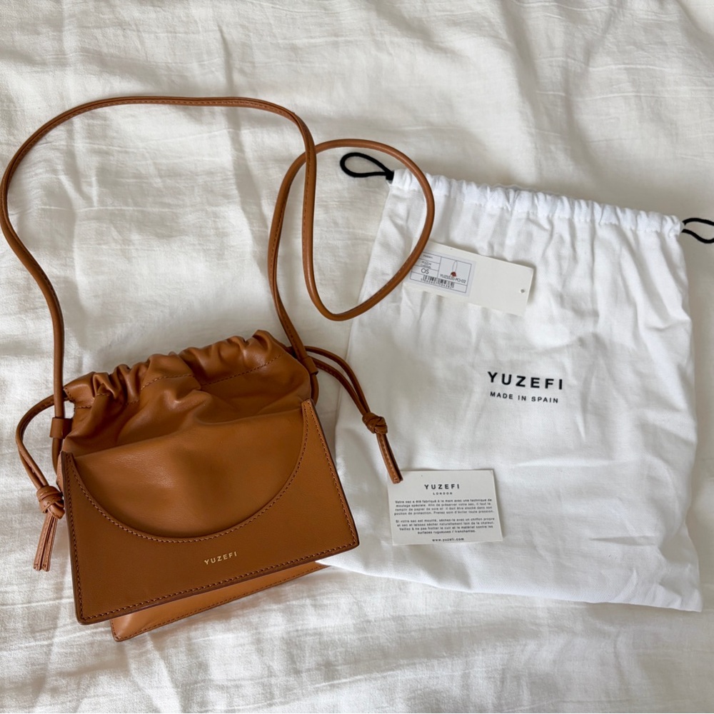 [Like New!!!] YUZEFI POUCHY SMOOTH LEATHER TOP HANDLE BAG